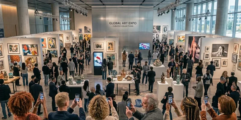 Art exhibition with curated entries and visitor voting